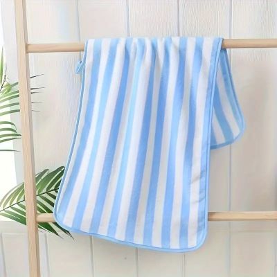 Serviette de Bain - PetTowel™ - Rayures Bleu Ciel - Minou Majesté