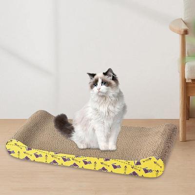 Grattoir Chat - PurrfectScratcher™ - Vague Jaune - Minou Majesté